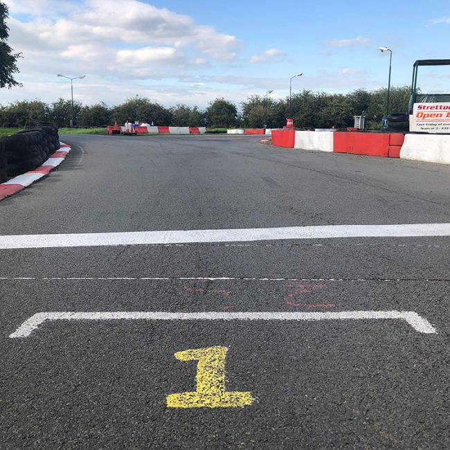 Poll position, Full GP adult karting tournament at Stretton Circuit